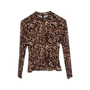 Nip Tuck‎ Swim Rash Guard Women’s 4 US Leopard Print Sun Safe